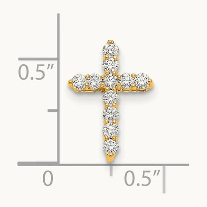 Diamond Cross 18 inch Necklace, 14K