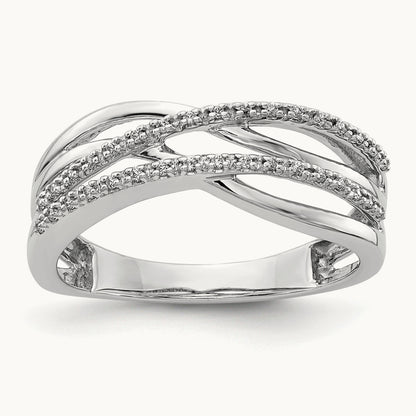 Polished Diamond Ring, 14K White Gold