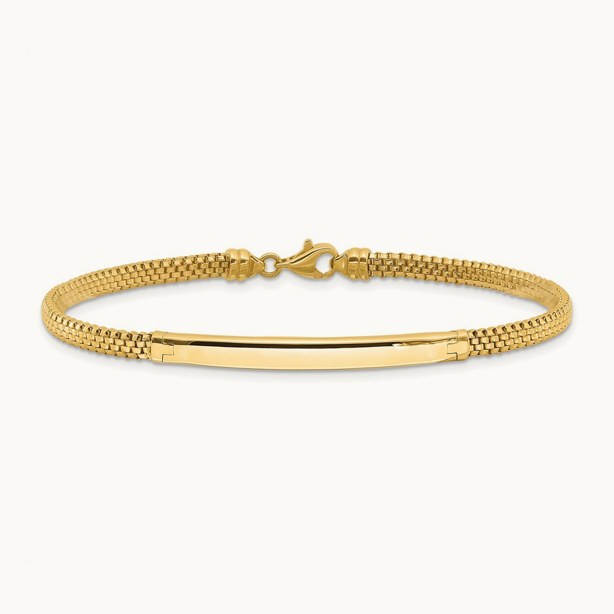 Polished Fancy Bar Bracelet, 14K