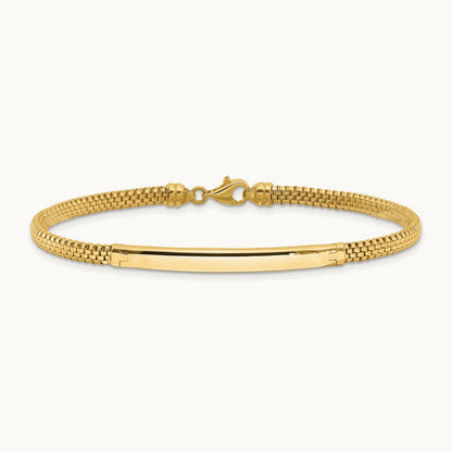 Polished Fancy Bar Bracelet, 14K
