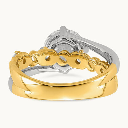14ktt Certified Round Center Lab Grown Diamond VS+ F+ Ring