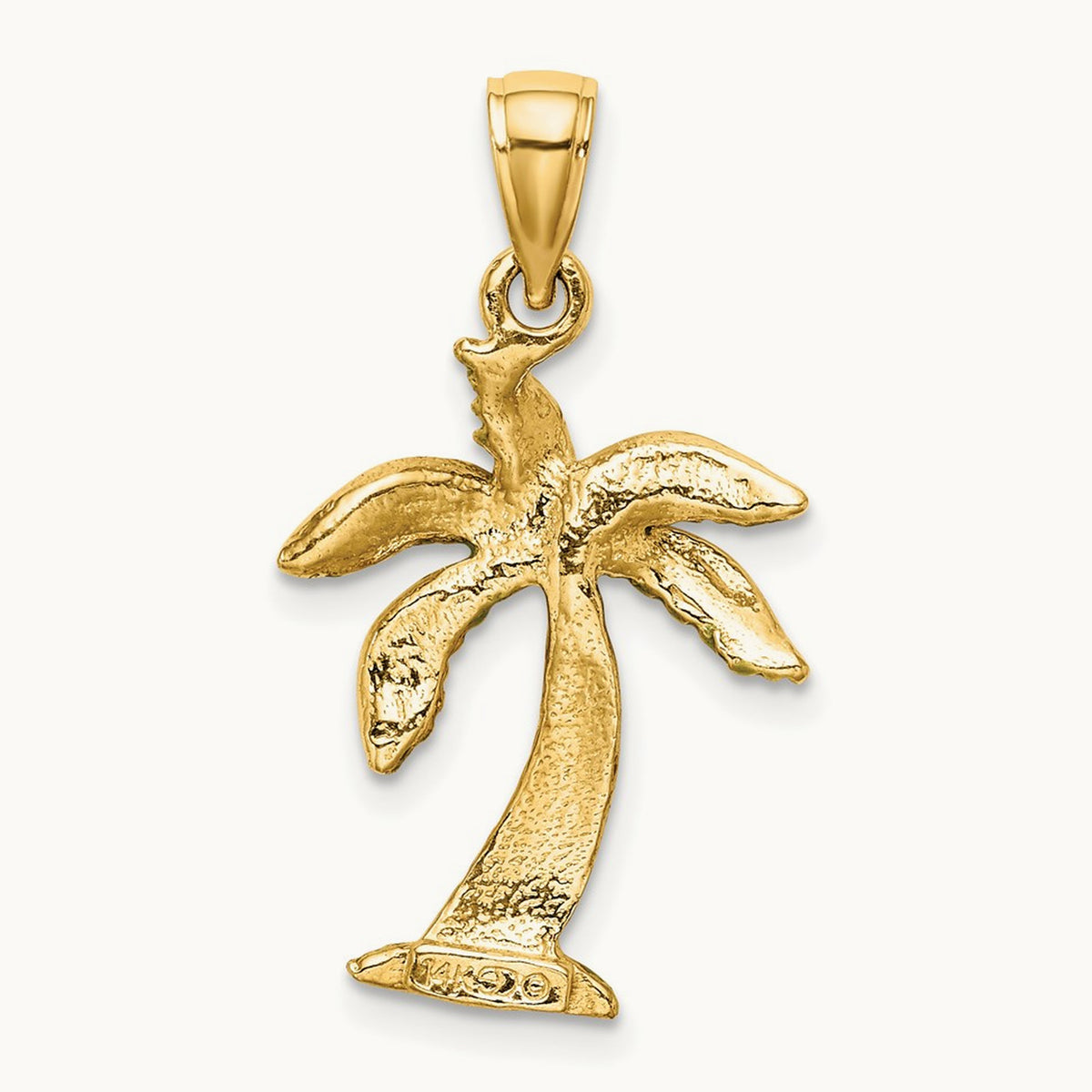 Enamel Palm Tree Charm, 14K