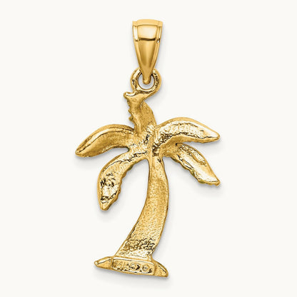 Enamel Palm Tree Charm, 14K