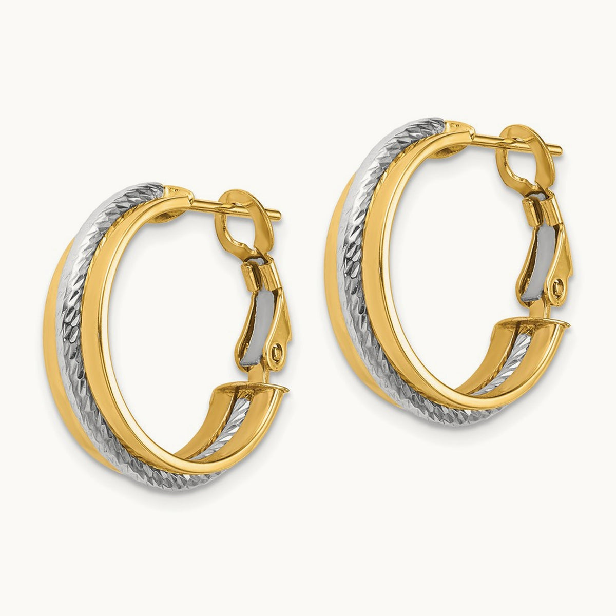 Polished Diamond-Cut Hoop Earrings — photo set