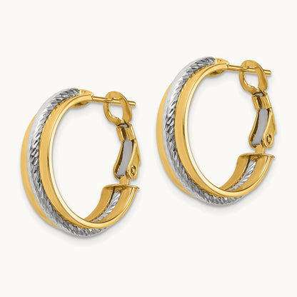Polished Diamond-Cut Hoop Earrings — photo set