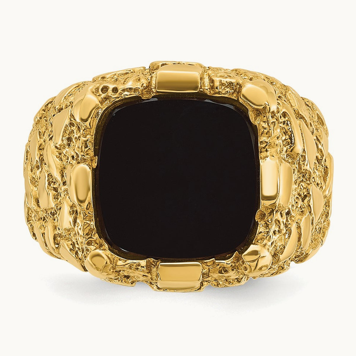 IBGoodman Men's Onyx Nugget Complete Ring, 14K