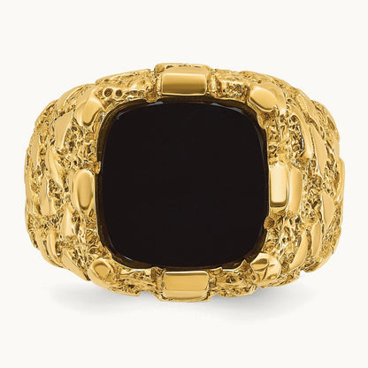 IBGoodman Men's Onyx Nugget Complete Ring, 14K
