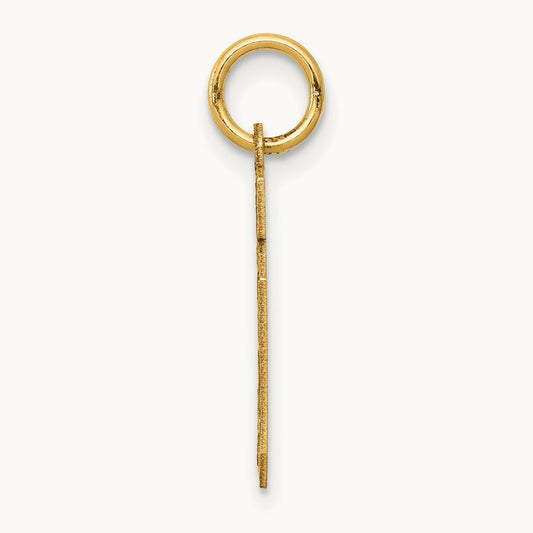 Small Satin Number 10 Charm, 14K