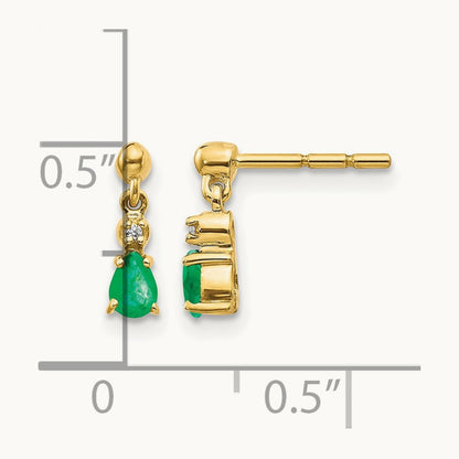 Emerald and Diamond Dangle Earrings — photo set