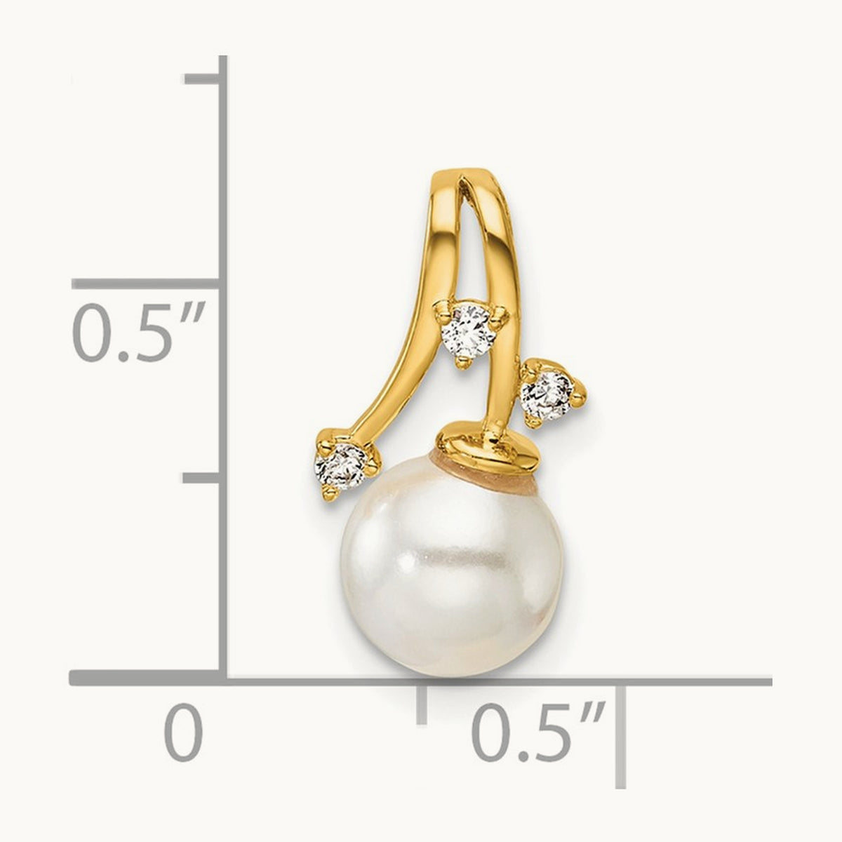 Polished Diamond and Pearl Chain Slide — photo set