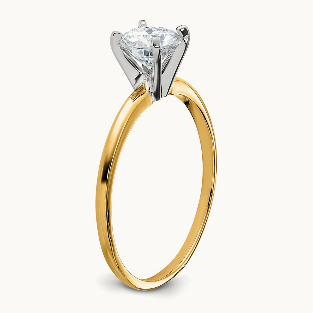 Round Solitaire Engagement Ring, 0.75 ct tw Lab-Grown Diamond — 14K Two-Tone