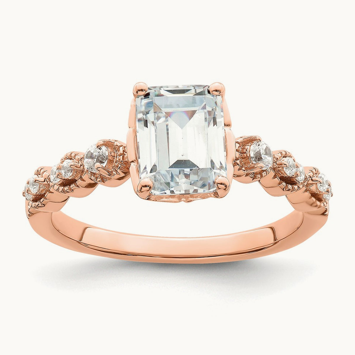 Emerald Semi-Mount Engagement Ring, 1.50 ct tw