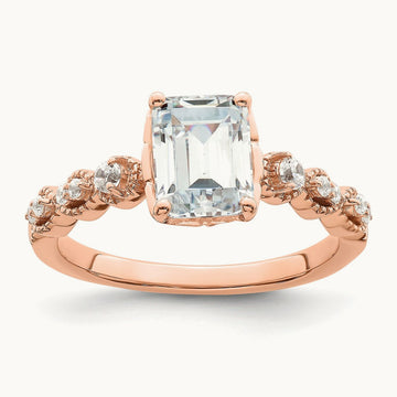 Emerald Semi-Mount Engagement Ring, 1.50 ct tw