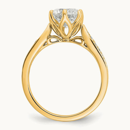 1 1/2ct Round Semi-Mount Engagement Dia Ring, 14K Gold