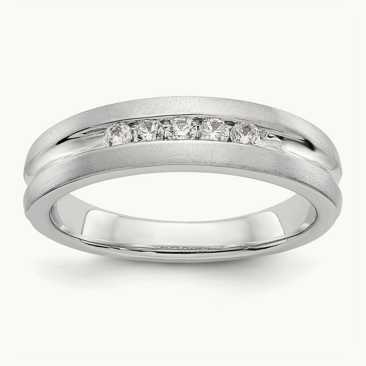 Diamond Men's Band, 14K White Gold