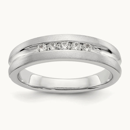 Diamond Men's Band, 14K White Gold