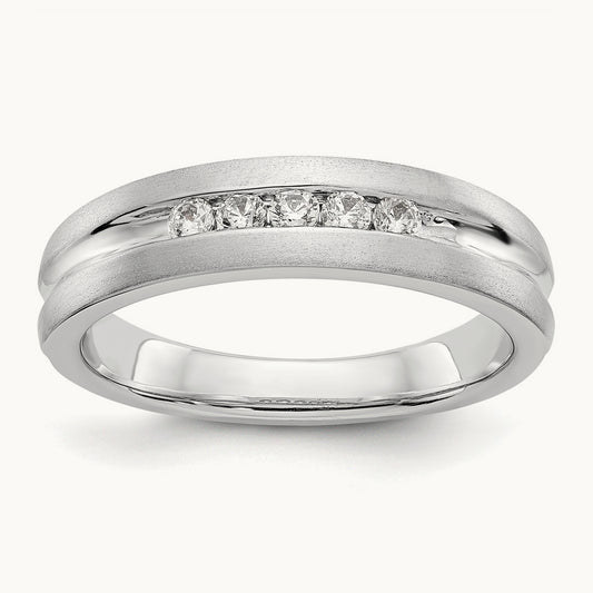 Diamond Men's Band, 14K White Gold