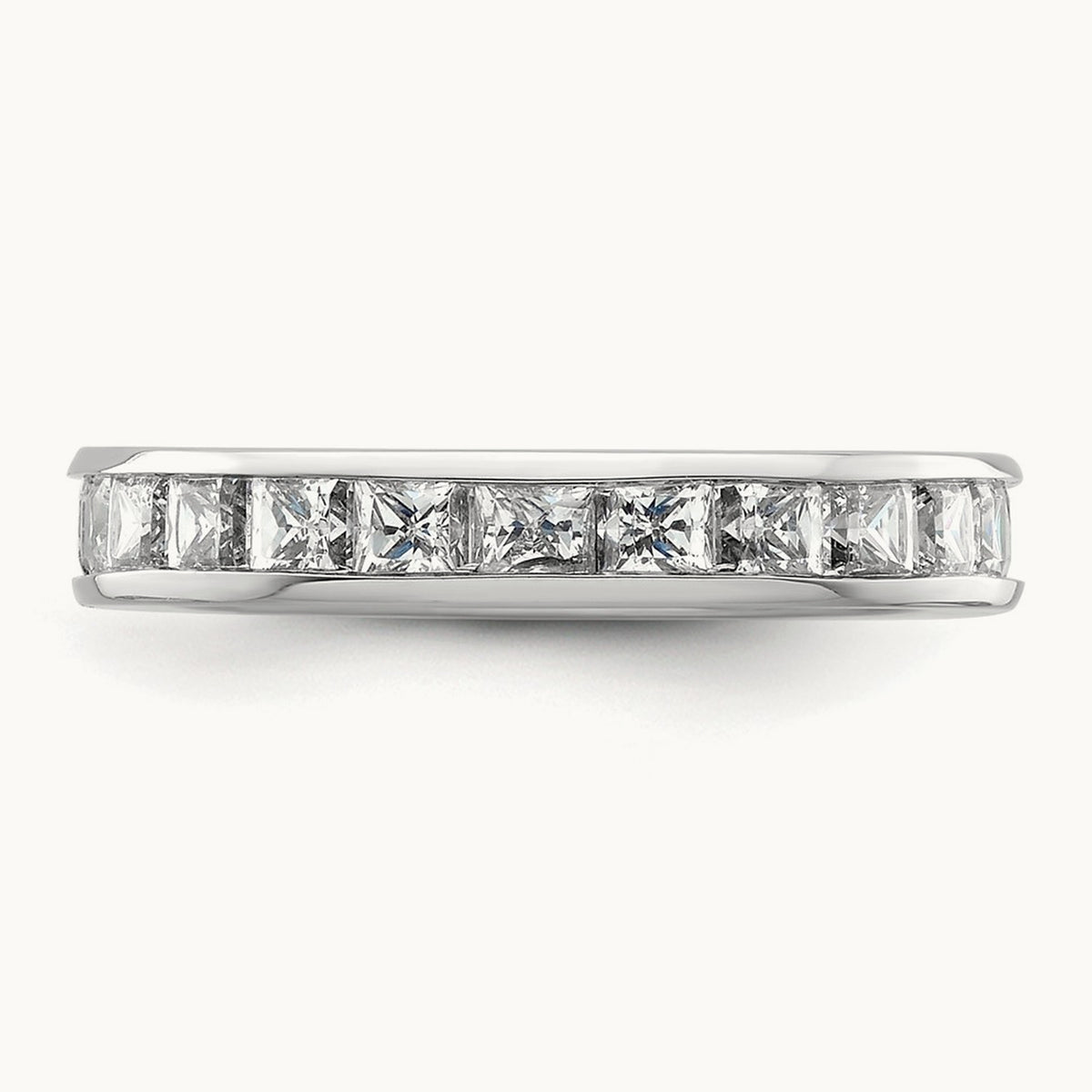 Polished Princess Channel Set Diamond Eternity Band, 2.00 ct tw — 14K White Gold
