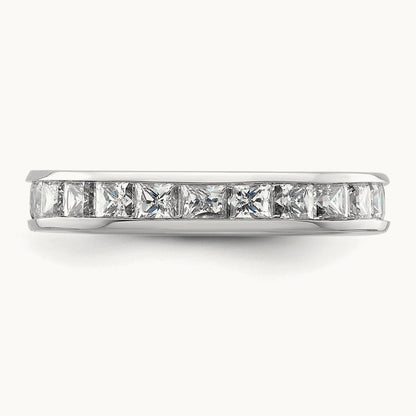 Polished Princess Channel Set Diamond Eternity Band, 2.00 ct tw — 14K White Gold