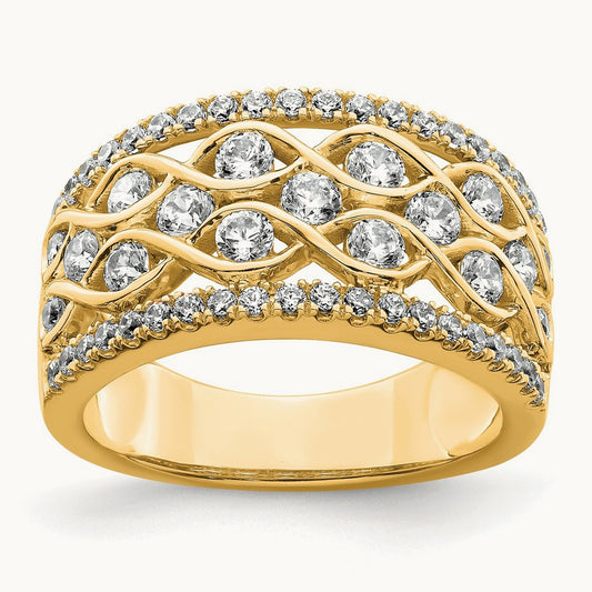 Fashion Band, 1.25 ct tw Lab-Grown Diamond — 14K Yellow Gold