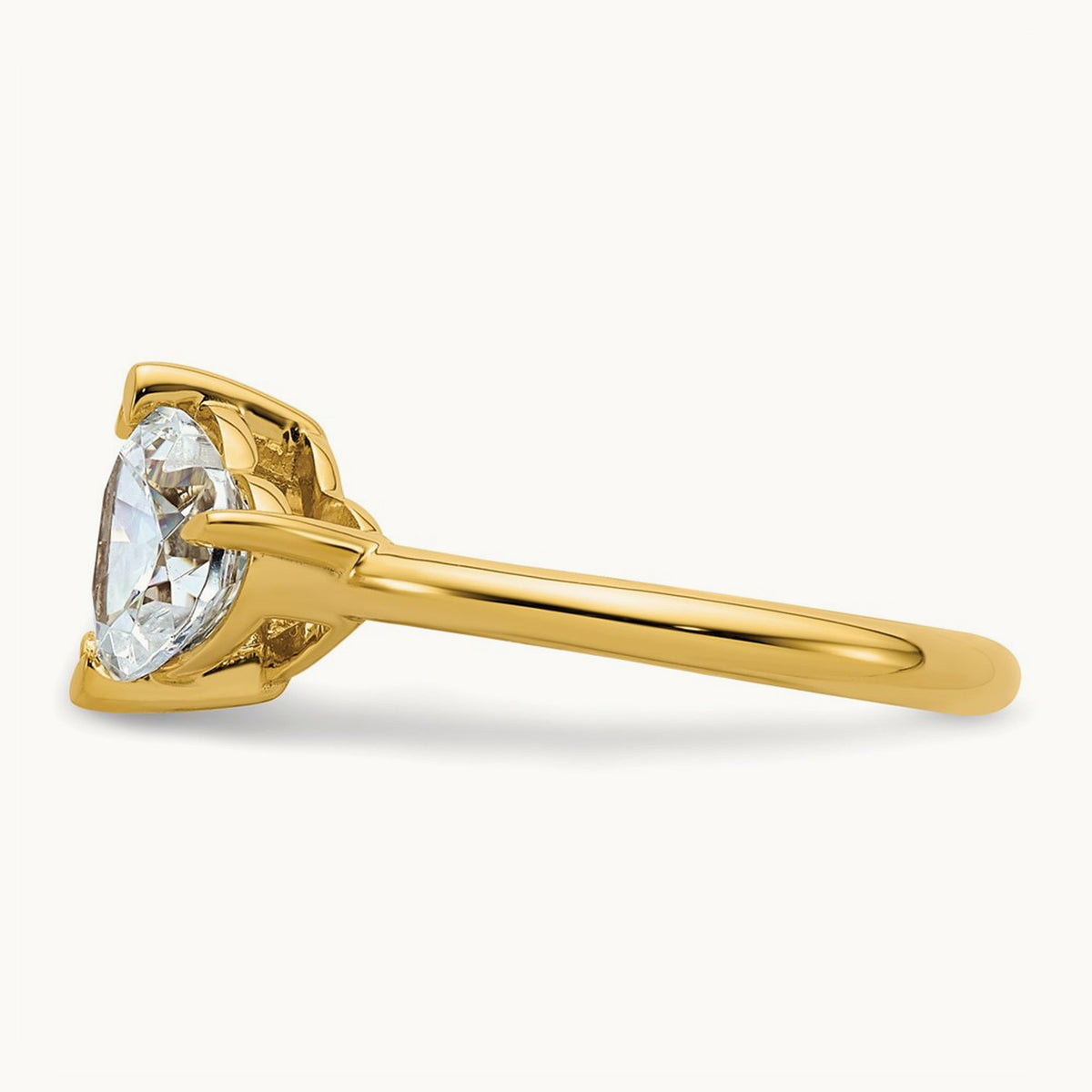 Princess & Heart 2 Stone Engagement Ring, 2.00 ct tw Lab-Grown Diamond — 14K Yellow Gold
