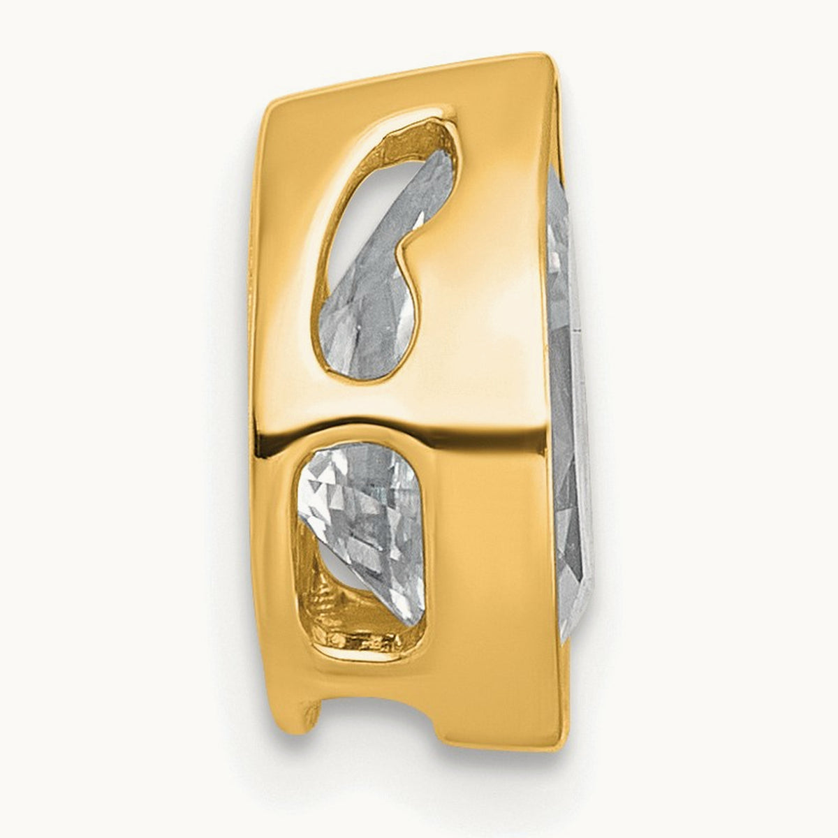Pear Bezel Chain Slide, 0.25-3.00 ct tw Lab-Grown Diamond — 2 ct, 14K Yellow Gold