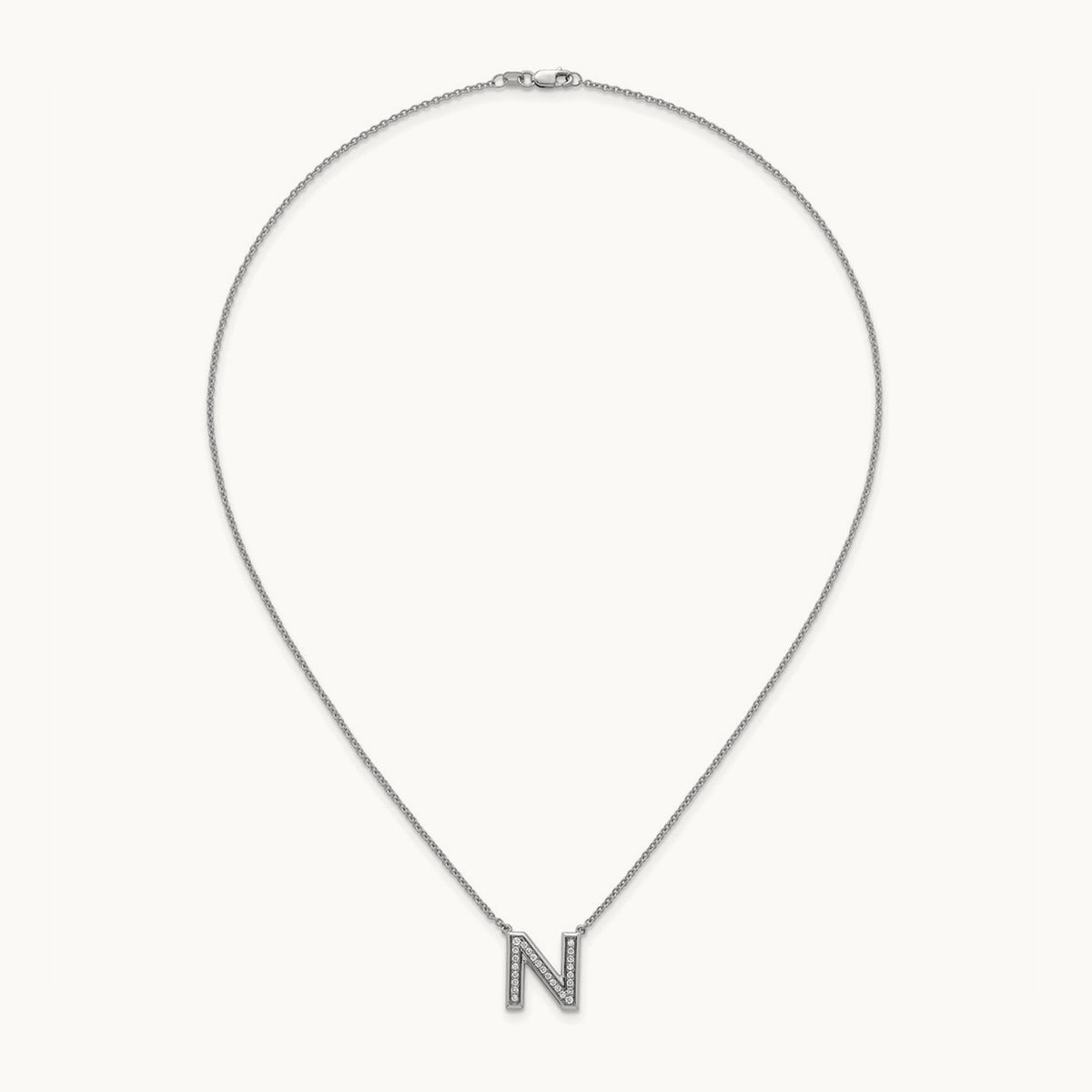 Initial N Necklace, 0.25 ct tw Lab-Grown Diamond