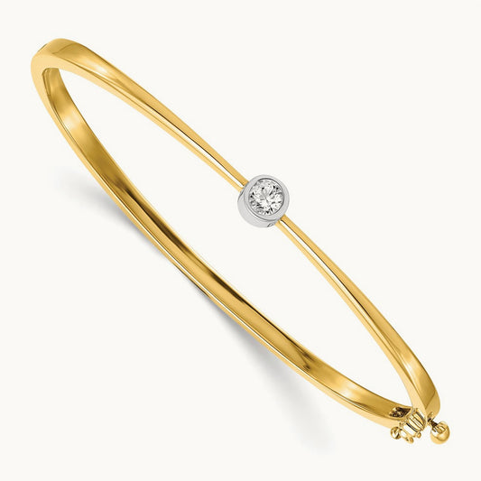Bezel Bangle Bracelet, 0.25 ct tw Lab-Grown Diamond