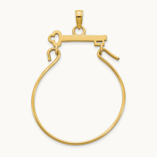 Key Charm Holder Pendant, 14K