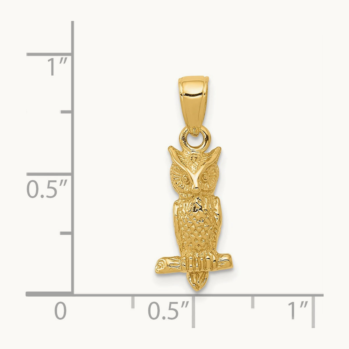 3-D Owl Pendant, 14K