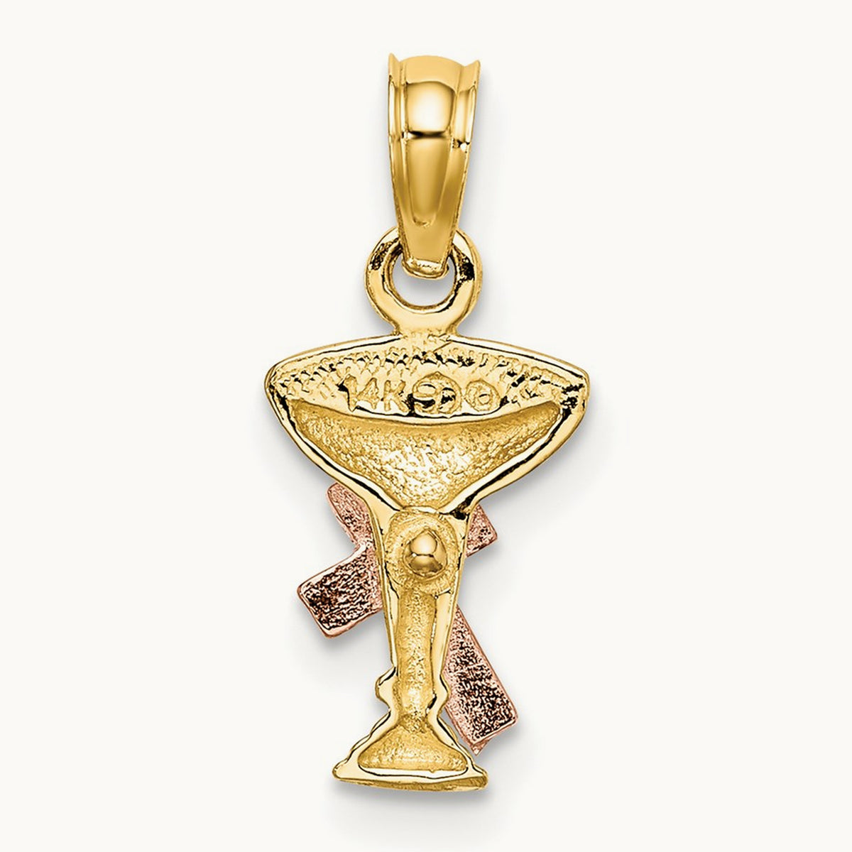 Communion Cup w/ Cross Charm, 14K Two-tone