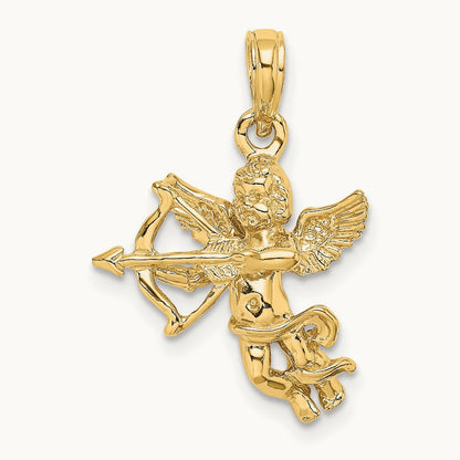 Cupid w/Bow and Arrow Charm, 14K