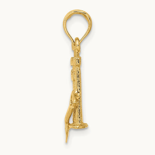 3-D Sand Castle w/ Shovel Charm, 14K