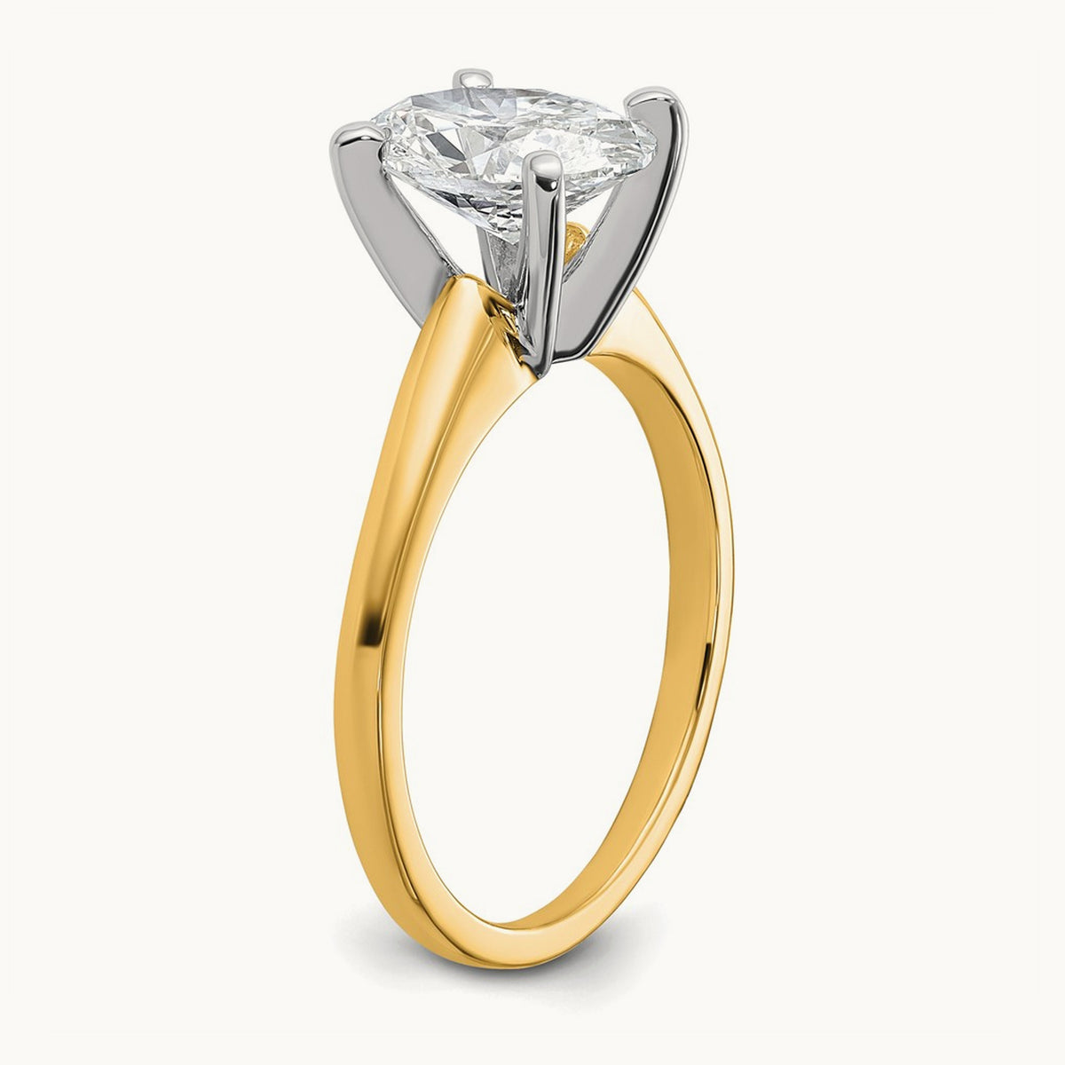 Oval Solitaire Engagement Ring, 0.50-5.00 ct tw Lab-Grown Diamond — 1 3/4 ct, 14K Two-Tone