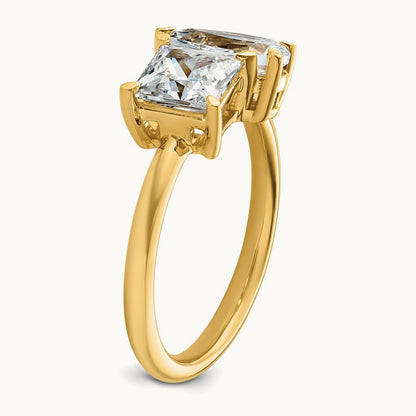 Princess & Pear 2 Stone Engagement Ring, 2.00 ct tw Lab-Grown Diamond — 14K Yellow Gold