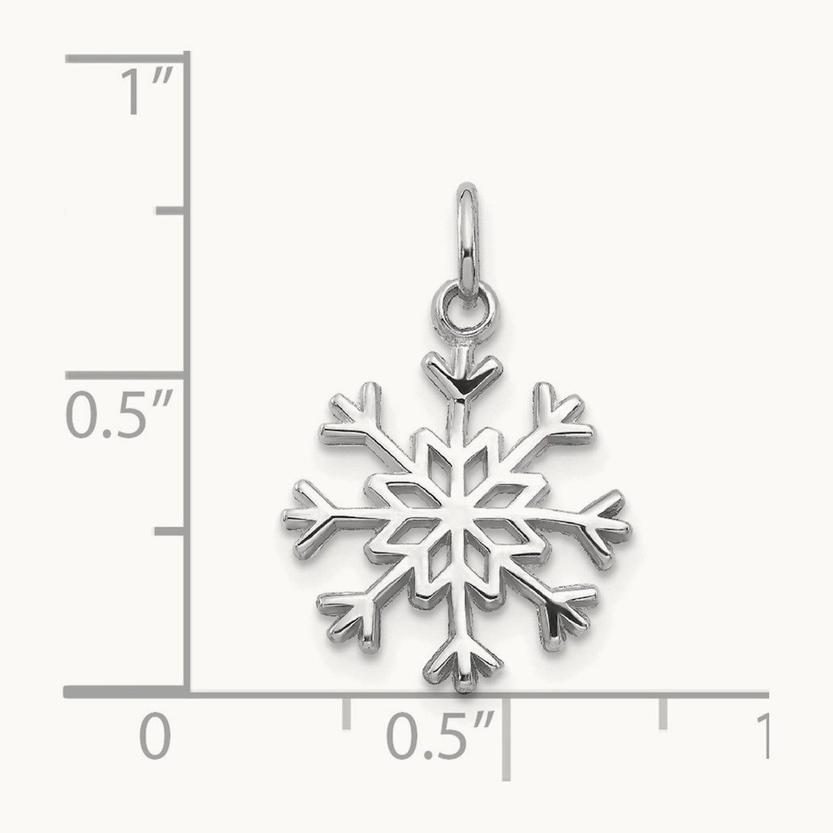 Snowflake Charm, 14K White Gold
