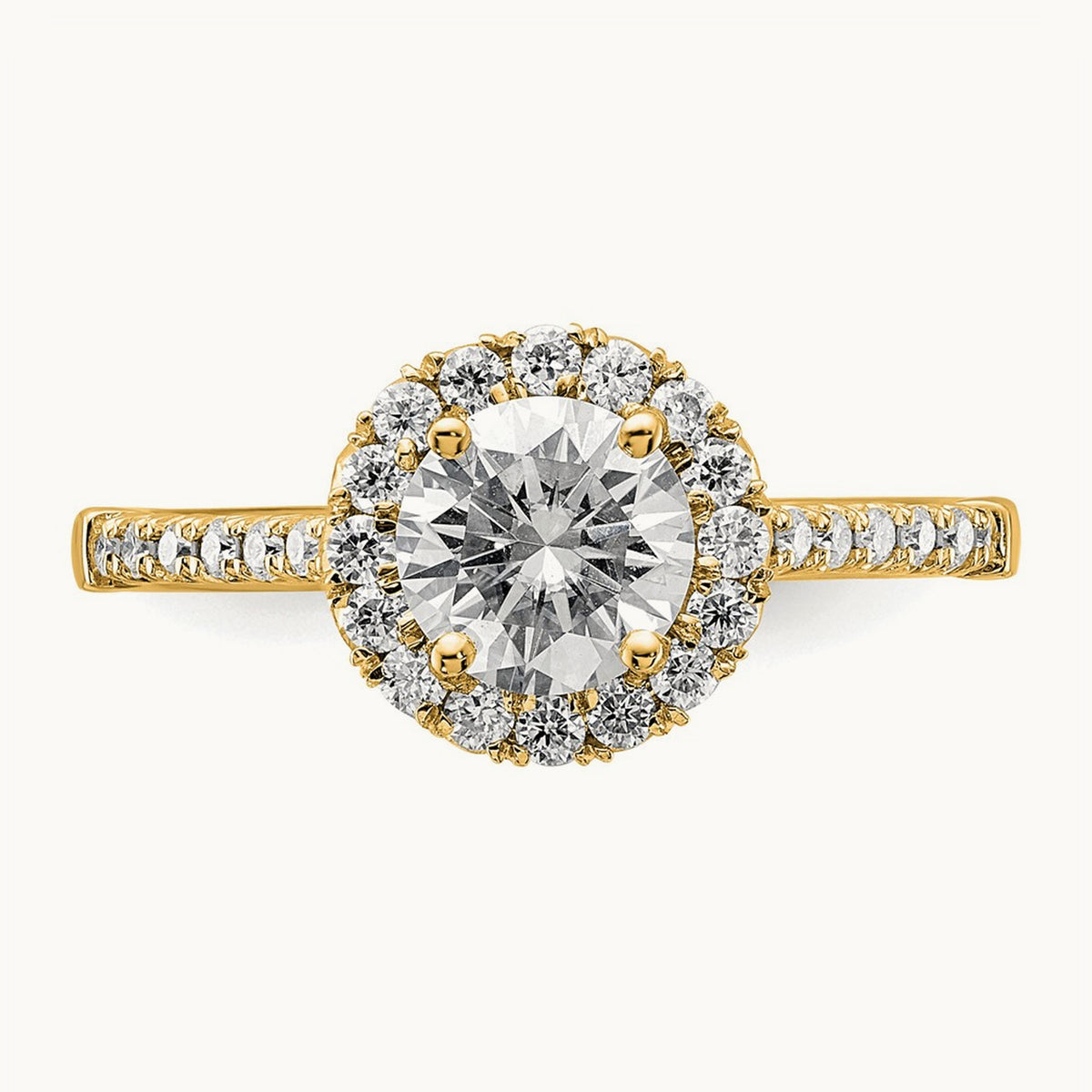Semi-Mount Engagement Ring, 0.25-0.50 ct tw Lab-Grown Diamond — 1/3 ct (holds 1 ct center) · VS/SI (Great), 14K Yellow Gold, 7