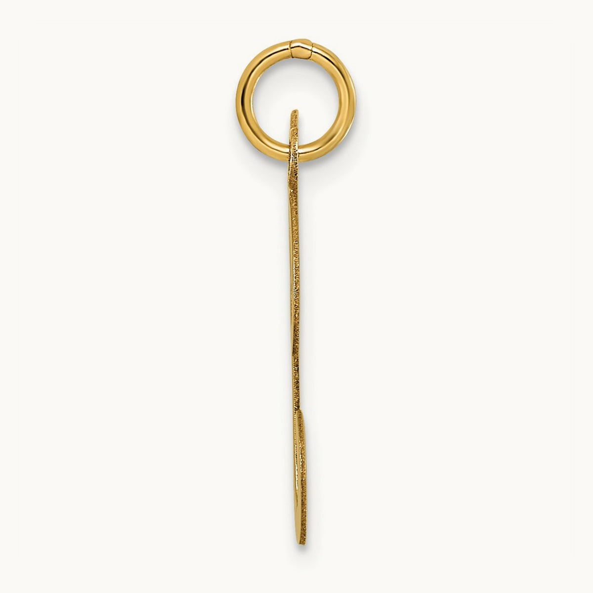 Large Script Initial Charm — 14K Yellow Gold, T