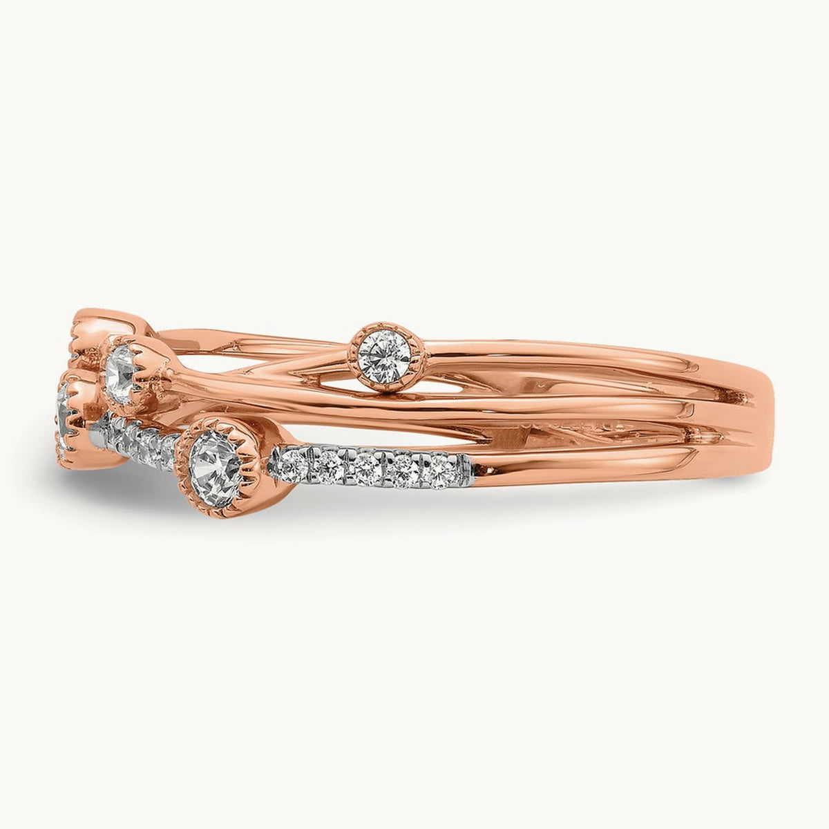 Criss Cross Ring, 0.25 ct tw Lab-Grown Diamond — 14K Rose Gold