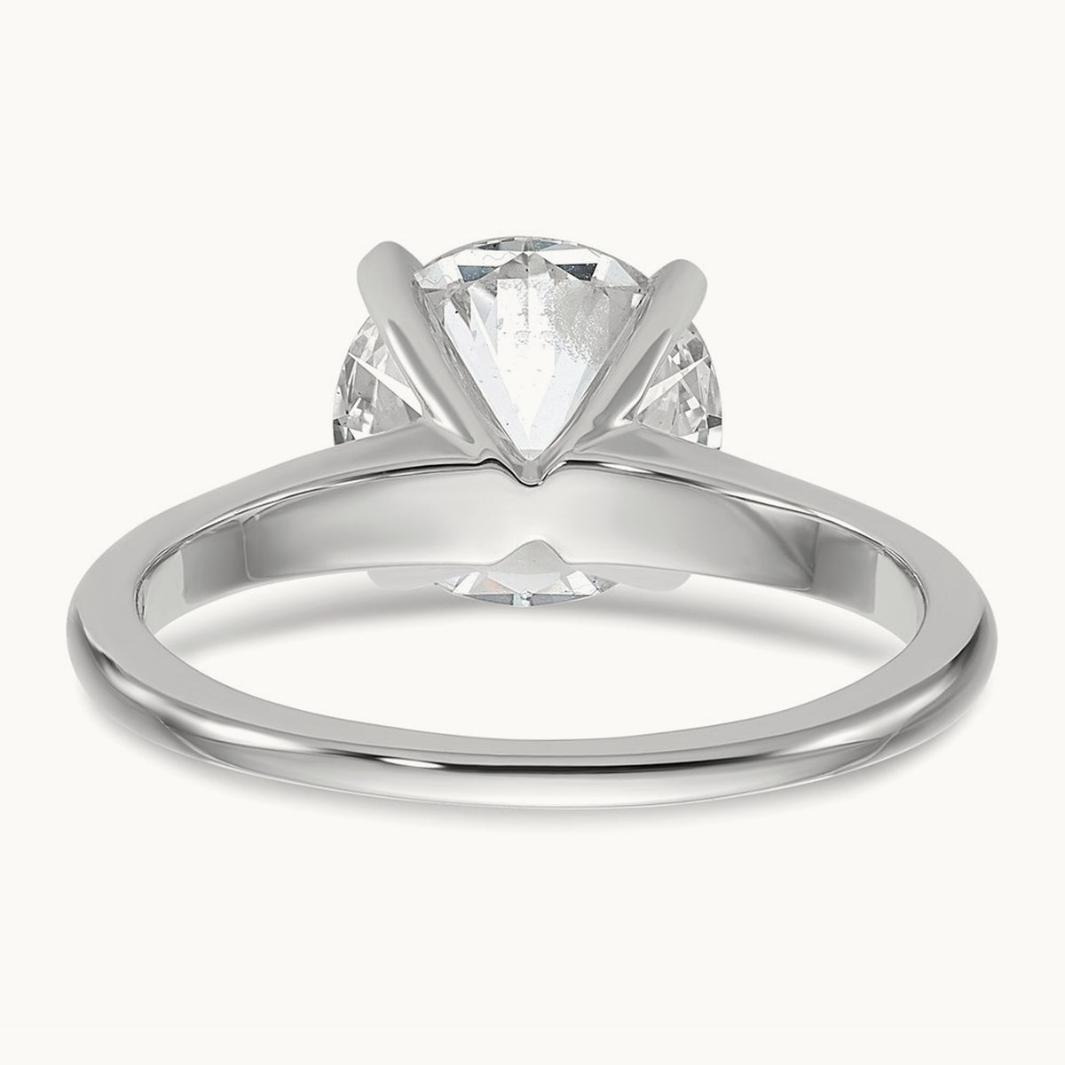 Round Solitaire Engagement Ring, 0.25-5.00 ct tw Lab-Grown Diamond — 2 1/2 ct, 14K White Gold