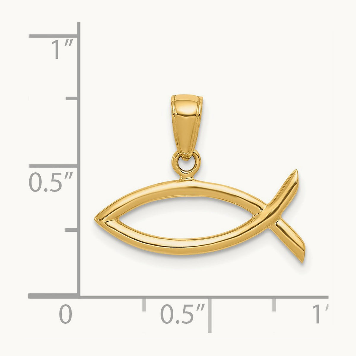 Ichthus Fish Pendant — 14K Yellow Gold