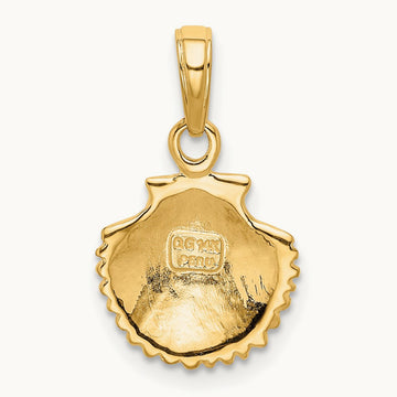 Scallop Shell Pendant, 14K