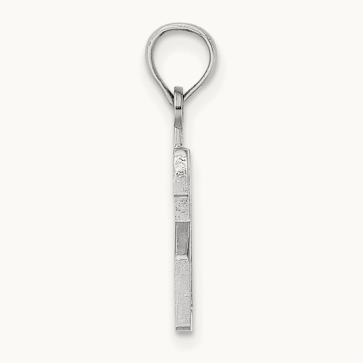 Polished Number 21 Pendant — 14K White Gold