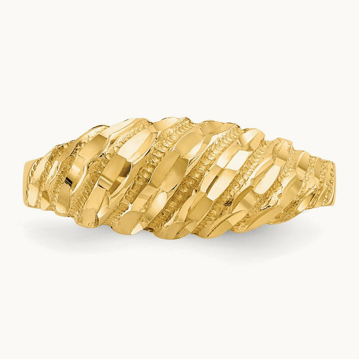 Diamond Cut Dome Ring, 14K