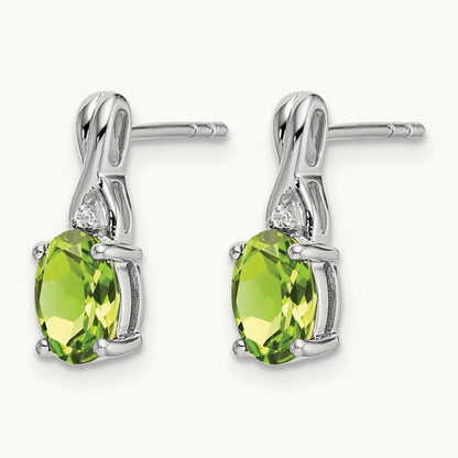 Oval Peridot and Diamond Earrings — photo set