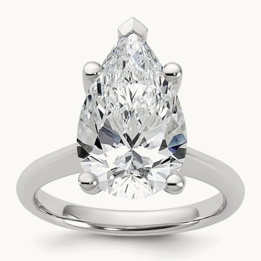 Pear 8X Ring, 5.00 ct tw Lab-Grown Diamond — 14K White Gold
