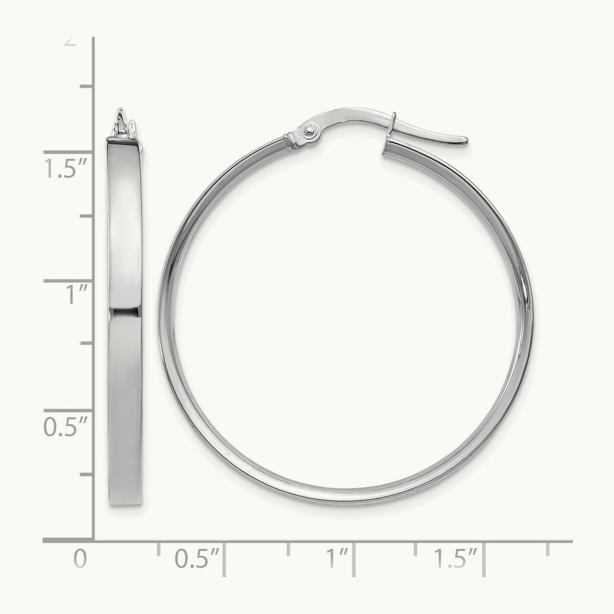 XL Hoop Earrings — 14K White Gold