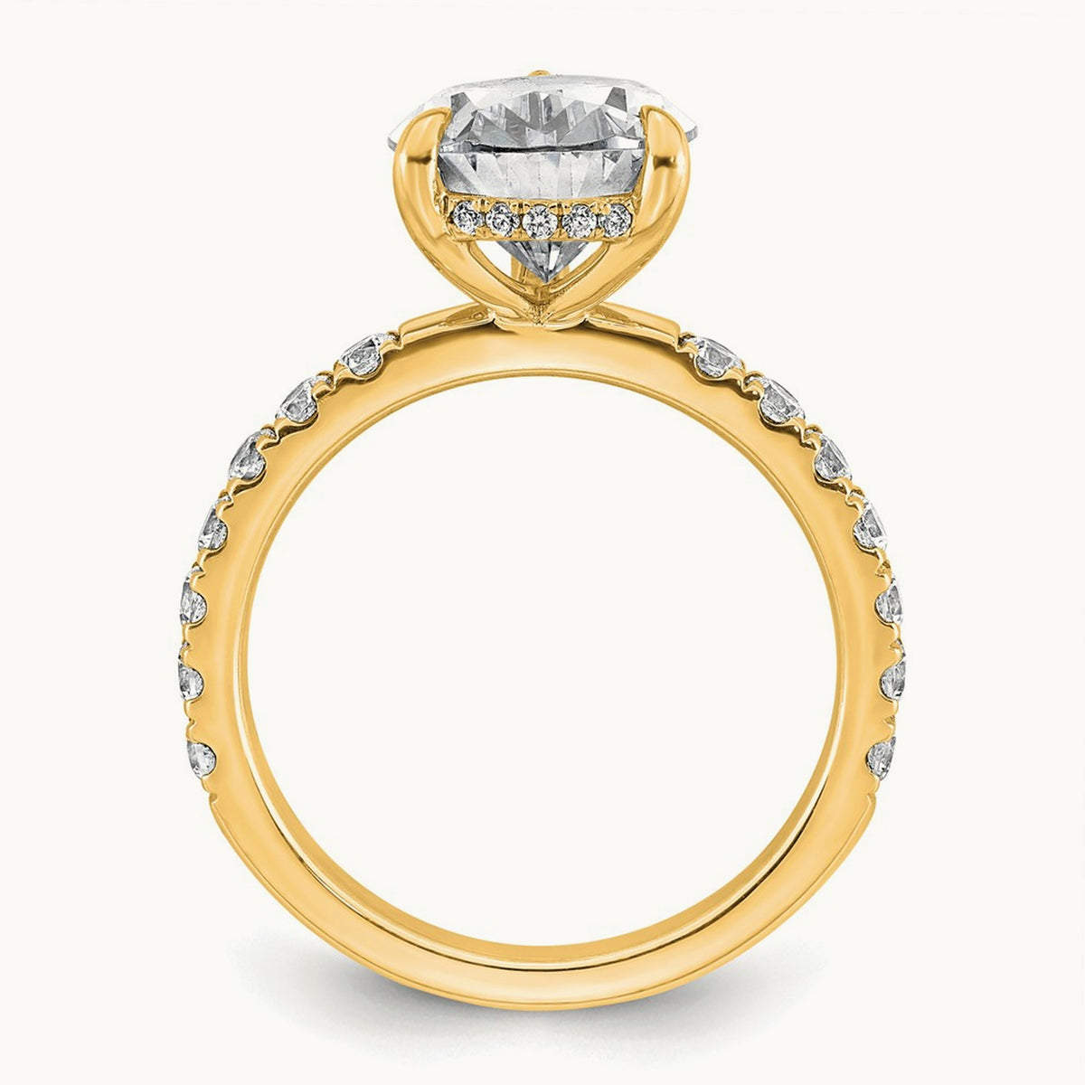 Pear Solitaire Engagement Ring, 1.25-4.75 ct tw Lab-Grown Diamond — 4 3/4 ct, 14K Yellow Gold