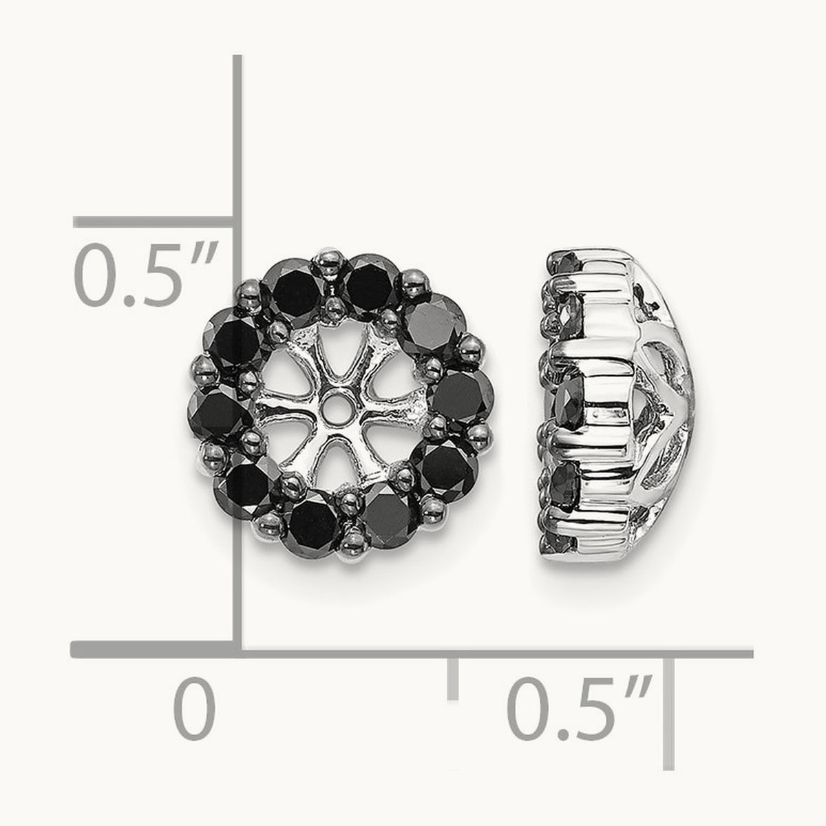 Black Diamond Earring Jackets — 9mm