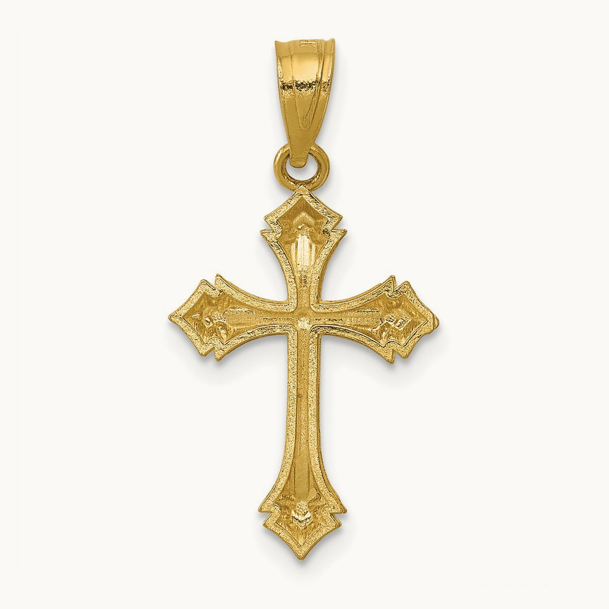 Diamond-cut Passion Cross Charm, 14K